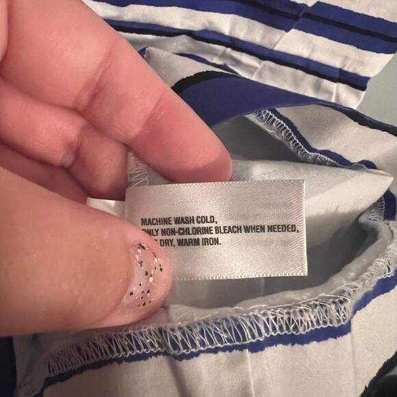 Gap Blue & White Stripe Sleeveless Mini Dress Womens Size 0 Petite Spandex Blend - Picture 11 of 11